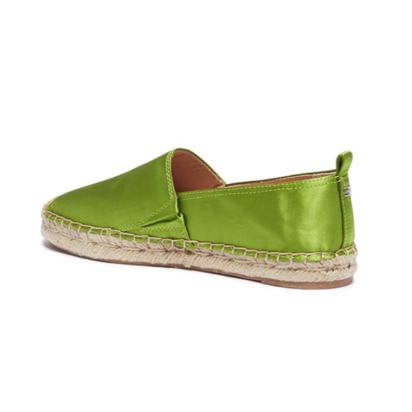 SAM EDELMAN LIME GREEN / SATIN 'KHLOE' SATIN ESPADRILLES Size 6.5 - Picture 2 of 4